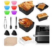 Accessoires pour friteuse à air chaud pour Ninja Foodi Flexdrawer AF500EU 10,4L, Accessoires pour Airfryer 2×5,2L Moule en silicone pour friteuse à air chaud Ninja Accessoires, Inserts réutilisables