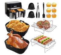 Accessoires pour friteuse à air chaud Russell Hobbs - 2 compartiments - 9 l - Moule en silicone - Accessoire pour friteuse à air chaud Russell Hobbs - Sans BPA - Réutilisable - Moule en silicone Air