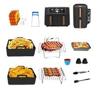 Accessoires pour friteuse à air comprimé Ninja SL400UK, AF400UK, SL400UKCP, Tower Vortex T17088, Cookwise 9 L, doublure en silicone pour friteuse à air, grille de cuisson en acier inoxydable (11