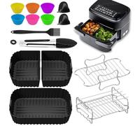 Accessoires pour Friteuse Sans Huile Compatible avec Philips Air Fryer Série 1000 Flexible Basket 7,1L (NA154/00) - Kit Moule Silicone sans BPA, Moules à Muffins, Grille Inox, Réutilisable
