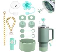 Accessoires Pour Gobelet Stanley Cup 30 Oz 40 Oz,Comprenant Une Sangle Pour Bouteille D'eau,Un Porte-Baume À Lèvres,Une Botte,Des Breloques Pour Porte-Clés Et Un Capuchon Pour Paille (Vert)