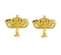 Accessoires pour hommes du Ramadan Déclaration Candélabre Boutons de manchette dorés Motif de chandelier drôle Bouton de poignette