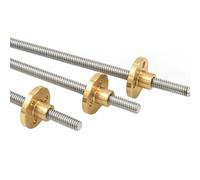 Accessoires pour imprimante 3D Vis articulée trapézoïdale + écrou, 1 x imprimante 3D T5, filetage 5 mm Broche 1/2/4 mm 150-1000 mm Barre trapézoïdale en acier inoxydable avec écrou en laiton(Motif 1mm