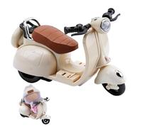 Accessoires pour La-bu, Pédale de moto électrique conforme aux figurines des blind boxes (ou "casettes aveugles"), Une moto avec lumière et musique, Des cadeaux pour les garçons et les filles (Blanc)