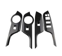 Accessoires Pour La Garniture Du Panneau De Commande Du Bouton De Lève-vitre Conduite À Droite Pour Toyota Pour C-HR 2016 2017 2018 IENQBVL(Carbon fiber look)