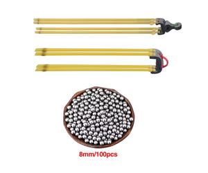 Accessoires pour lance-pierres G5, billes en acier standard de 8 mm, combo de tir en extérieur : élastiques en T + anneaux + billes en acier. A