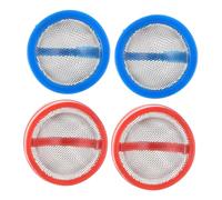 Accessoires pour Lave-linge Filtre D’entrée de Machine à Laver 4pcs | Fer et Plastique, Pièces de Crépine de Vanne D’arrivée D’eau, Lot Complet Rouge et Bleu