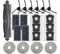INF Accessoires pour robot aspirateur Dreame X40 Ultra, 1 brosse, 6 brosses latérales, 4 filtres, 6 sacs d'aspirateur, 4 chiffons de nettoyage