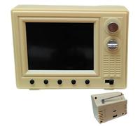 Accessoires pour Maison de poupée, TV pour Maison de poupée à l'échelle 1:12, Mini Jouet TV Rechargeable par USB pouvant Lire des vidéos avec écran LCD et antenne rotative à 180° pour Le Bricolage, j