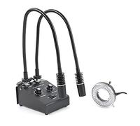 Accessoires pour microscopes 6W 6500K Microscope industriel LED Double col de cygne Illuminateur Lampe Spot Light Lamp Fill Light Lamp + 60 LED Ring Light Durabilité et performances fiables ( Color :