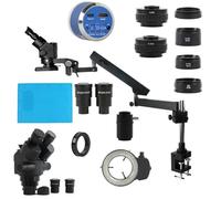 Accessoires pour microscopes Ensemble de caméra 4K 12MP 3,5X-90X 180X Microscope trinoculaire stéréo parfocal à Mise au Point simultanée avec Bras de Serrage Durabilité et Performances fiables