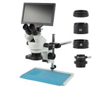 Accessoires pour microscopes Microscope trinoculaire stéréo à Zoom 3,5 x - 90x, simulation de focale d'objectif, + écran LCD 16mp 10.1 7.0 pouces, caméra vidéo TF USB HDMI WI_FI Durabilité et performa