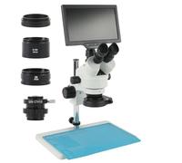 Accessoires pour microscopes Microscope trinoculaire stéréo à Zoom 3,5 x - 90x, simulation de focale d'objectif, + écran LCD 16mp 10.1 7.0 pouces, caméra vidéo TF USB HDMI WI_FI Durabilité et performa