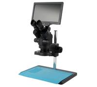 Accessoires pour microscopes Microscope trinoculaire stéréo à Zoom 3,5 x - 90x, simulation de focale d'objectif, + écran LCD 16mp 10.1 7.0 pouces, caméra vidéo TF USB HDMI WI_FI Durabilité et performa