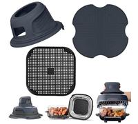 Accessoires pour Ninja CRISPi Friteuse à Air FN101EU, 3 Pièces Grille Anti Projection + Dessous de Plat + Housse de Protection, Réutilisables Accessoires en Silicone pour Air Fryer (Bleu Foncé)