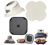 Accessoires pour Ninja CRISPi Friteuse à Air FN101EU, 3 Pièces Grille Anti Projection + Dessous de Plat + Housse de Protection, Réutilisables Accessoires en Silicone pour Air Fryer (Blanc Cassé)