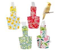 Accessoires pour Oiseaux, Combinaison de vol réutilisable 4 pièces avec Couche intérieure imperméable, vêtements Volants avec Laisse pour Perruche Perruche calopsitte