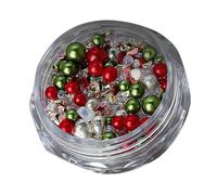 Accessoires pour ongles de Noël Pierres précieuses Perles rondes Accessoires pour ongles Diamants pour femmes Décoration des ongles