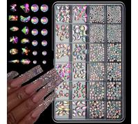 Accessoires pour ongles en résine de formes et de couleurs assorties pour les peaux sensibles, ensemble de décorations pour ongles en résine