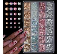 Accessoires pour ongles en résine de formes et de couleurs assorties pour peaux sensibles, perles pour ongles de formes mixtes pour manucure