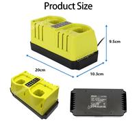 Accessoires pour outils électriques, pièces pour batterie au Lithium Ryobi 18V AC 100-240V, chargeur rapide à double Ports P107 P108 P109 P102 P104 P117 Prise US