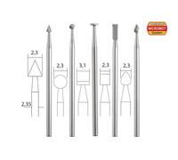 Set fraises en acier Tungstène vanadium Proxxon Micromot tige Ø 2,35mm