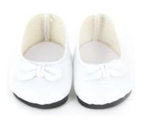 Accessoires pour poupée de 28 cm : Ballerines blanches avec noeud Petitcollin G