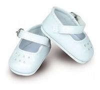 Accessoires pour poupées Minouche 34 cm : Chaussures ballerines à bride coloris blanc Petitcollin Blanc G
