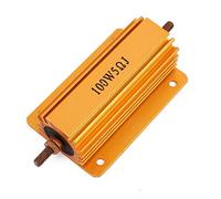 Accessoires pour résistances 100W 5 Résistances fixes Ohm Gold Tone Résistances à coque en aluminium montées sur châssis Résistance plaquée