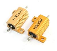 Accessoires pour résistances 2 pcs 10 W 25 ohms montés sur châssis en aluminium ton or logé résistance plaquée
