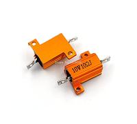 Accessoires pour résistances 2 pièces RX24 10W 10R 10RJ résistance enroulée de fil coque métallique en aluminium résistance dorée 10 watts 10 ohm résistance du dissipateur thermique