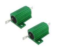 Accessoires pour résistances 2 résistances bobinées en aluminium vert montées sur châssis 25 W 27 ohms 5%