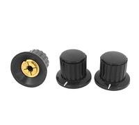 Accessoires pour résistances 3 pièces résistances variables poignée nervurée noire 4mm arbre fendu potentiomètre potentiomètres boutons de commande