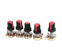 Accessoires pour résistances 5 pièces B100K Résistances Variables Ohm 3 Bornes Bouton Rotatif Audio Type B Potentiomètres Potentiomètre Pot