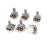 Accessoires pour résistances 50K Ohm Résistances Variables 6.5mm Filetage Potentiomètre Conique Rotatif à 3 Bornes Potentiomètres Commutateur 6Pcs