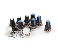 Accessoires pour résistances Résistances variables 10x20K Ohm 3 bornes potentiomètres coniques linéaires à arbre moleté potentiomètre rotatif