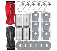 Accessoires pour Roborock Saros 10R/20,Qrevo Edge 2,Qrevo Curv 2 Pro/2 ProX | pour Roborock Qrevo EdgeT/Qrevo CurvX, 2 Brosse Principale, 4 Filtres, 6 Sacs à poussière, 6 Serpillière, 6 Brosse Latérale