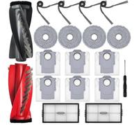 Accessoires pour Roborock Saros 10R, JKOISL 1 brosse à rouleau principale, 6 sacs à poussière, 4 brosses latérales, 2 filtres, 4 serpillères, pièces de rechange pour robot aspirateur