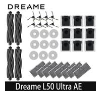 Accessoires pour robot aspirateur Dreame L50 Ultra AE : brosse principale, brosse latérale, chiffon de nettoyage, filtre HEPA, sac à poussière, pièces de rechange 6PCS