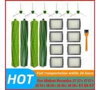 Accessoires pour robot aspirateur iRobot Roomba J7, J7+, I7, I7+, I3, I3+, I4, I4+, I6, I6+, I8, I8+, E5, E6, E7 : brosse principale, brosse latérale, filtre HEPA 12 Pcs