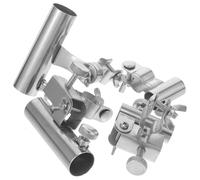 Accessoires pour Set Inoxydable Acier de Pêche Chaise 1 | Clip de Canne à Pêche, Support pour Assiette à Appâts, Porte-parapluie, Argenté