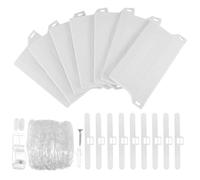 Accessoires pour Stores Verticaux 20 Perles 10 Plaques 10 Crochets | Plastique Blanc, Léger et Lisse, pour Rideau Vertical et Store Romain, Facile à Ranger