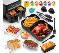 Accessoires pour Tefal EY9018 Dual Easy Fry 8,3 L Friteuse à Air Chaud, Lot de 20 Accessoires Hot Airfryer avec 1 Moule en Silicone de 5,2 L et 1 Moule en Silicone de 3,1 L
