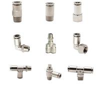 Accessoires Raccords pneumatiques enfichables en laiton nickelé BSPT M5 1/8'' 1/4'' 3/8'' 1/2'' Raccord rapide à air comprimé(12-04 (12mm-1l2),PC)