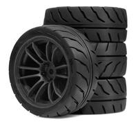 Accessoires RC pour Tamiya pour TT01 pour TT02 TA06 XV01 1/10 Kit De 4 Roues en Caoutchouc De 68 Mm avec Hexagone De 12 Mm pour Voiture De Course RC