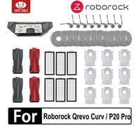 Accessoires Roborock Qrevo Curv / P20 Pro : brosse principale, brosse latérale, filtre HEPA, chiffon de nettoyage, sac à poussière, pièces pour aspirateur robot. 40pcs