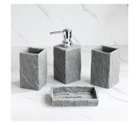 Accessoires Salle De Bain Ensemble d'accessoires de Salle de Bain 4 pièces Distributeur de Savon Liquide Porte-Brosse à Dents Gobelet for Bain de Bouche Porte-Savon Imitation Granit