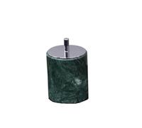 Accessoires Salle De Bain Ensemble de Salle de Bain en marbre Naturel Vert foncé, Plateau de Luxe léger, Porte-Brosse à Dents, kit Distributeur de Savon(Cotton Swab Can D)