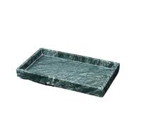Accessoires Salle De Bain Ensemble de Salle de Bain en marbre Naturel Vert foncé, Plateau de Luxe léger, Porte-Brosse à Dents, kit Distributeur de Savon(Tray B)