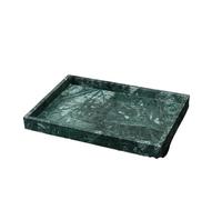 Accessoires Salle De Bain Ensemble de Salle de Bain en marbre Naturel Vert foncé, Plateau de Luxe léger, Porte-Brosse à Dents, kit Distributeur de Savon(Tray C)